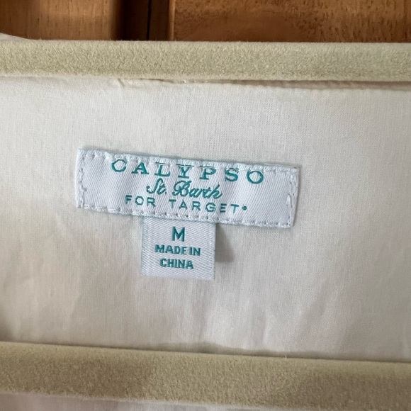 Calypso St Barth for Target White Linen Wrap Dress Ruffle Resort M - Picture 7 of 11